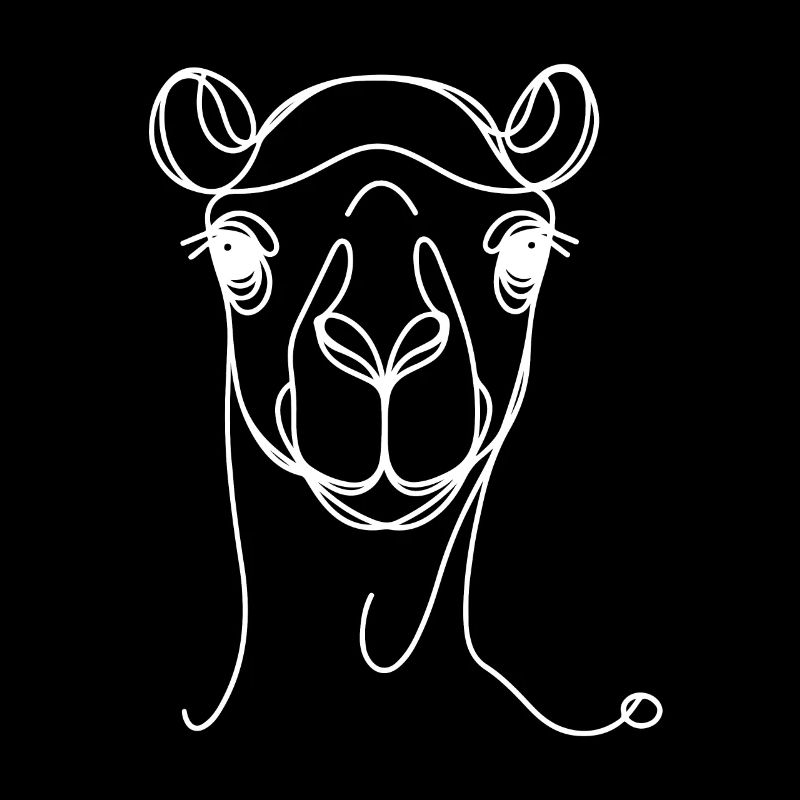 Line Art Papa Maman - Camel