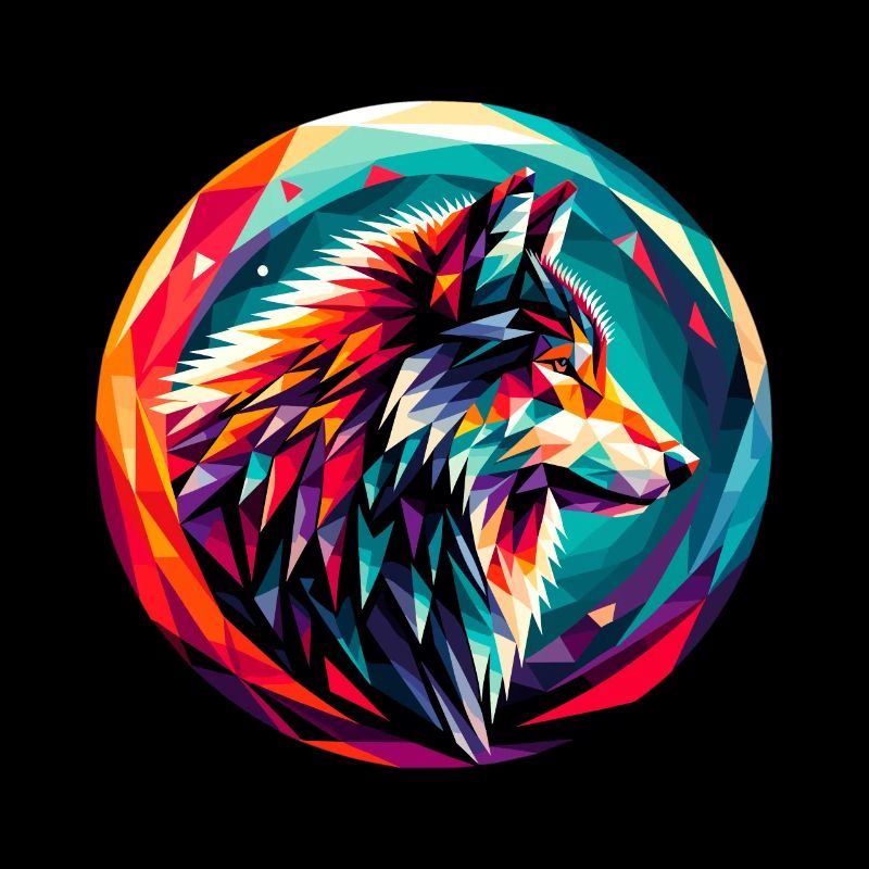 Loup dans la représentation polygonale