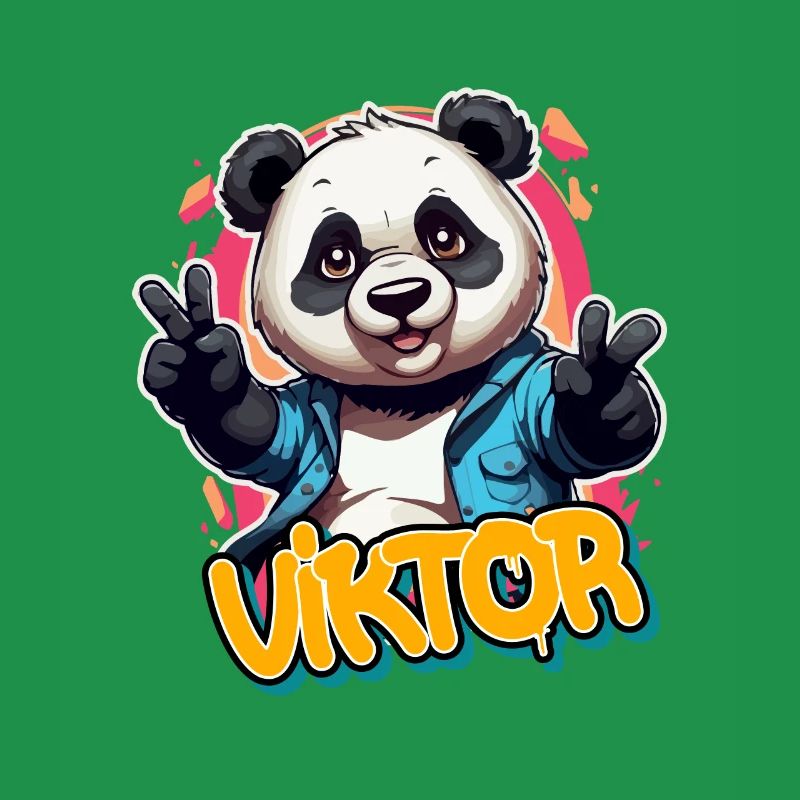 VIKTOR - Handsome boy name with cool panda