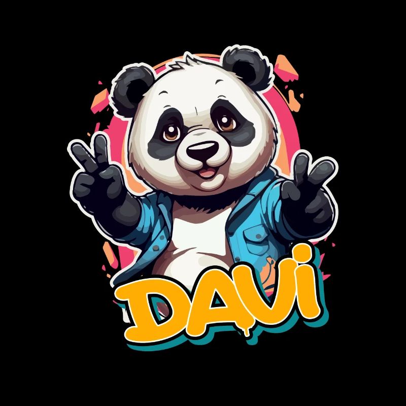 DAVI - Beau nom de garçon avec Cool Panda