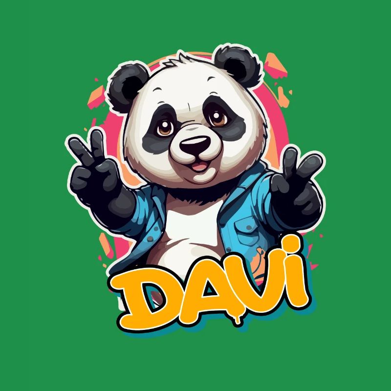 DAVI - Handsome Boy Name with Cool Panda