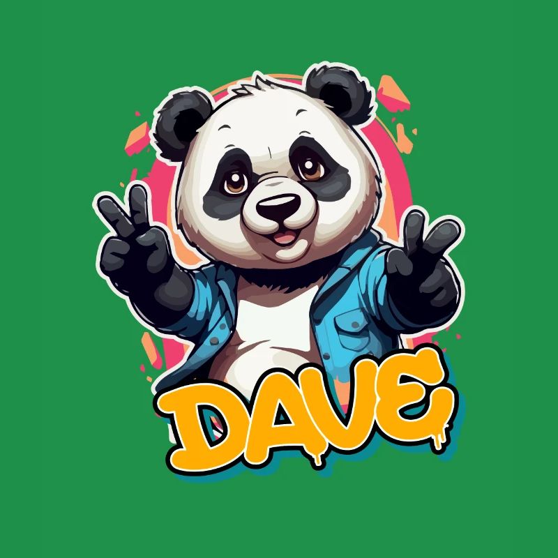 DAVE - Beau nom de garçon avec Cool Panda