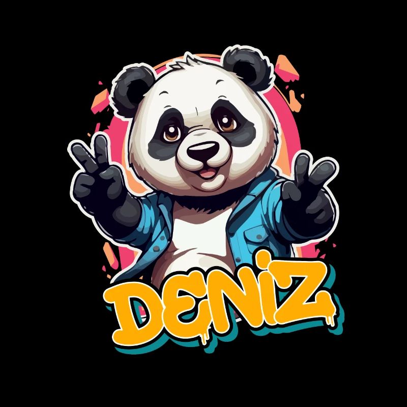 DENIZ - Schöner Jungen Name mit coolem Panda