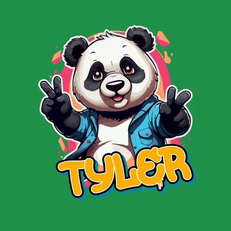 TYLER - Handsome Boy Name with Cool Panda