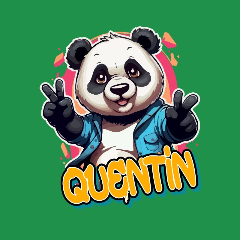 QUENTIN - Handsome Boy Name with Cool Panda