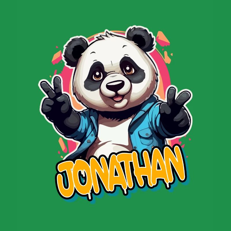 JONATHAN - Handsome boy name with cool panda