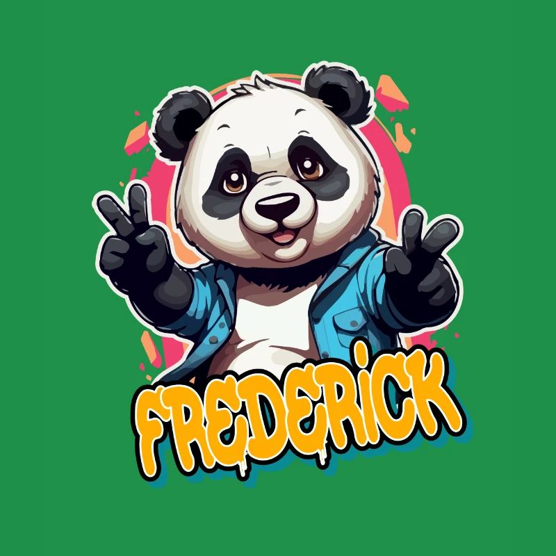 FREDERICK - Handsome boy name with cool panda