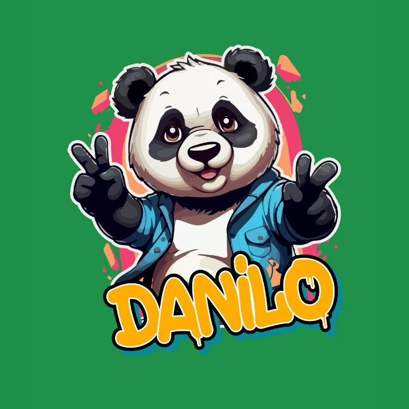 DANILO - Handsome Boy Name with Cool Panda