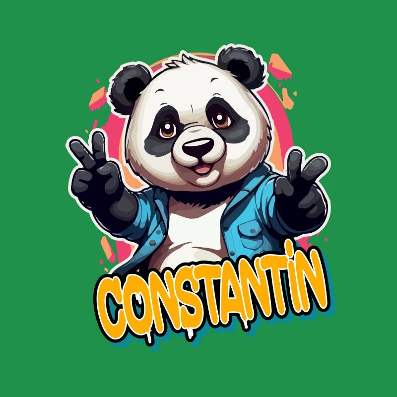 CONSTANTIN - Beau nom de garçon avec Cool Panda