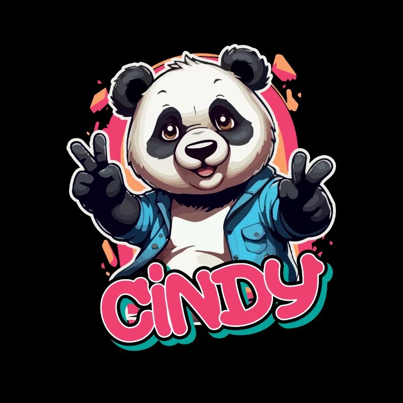 CINDY - Schöner Mädchen Name mit coolem Panda