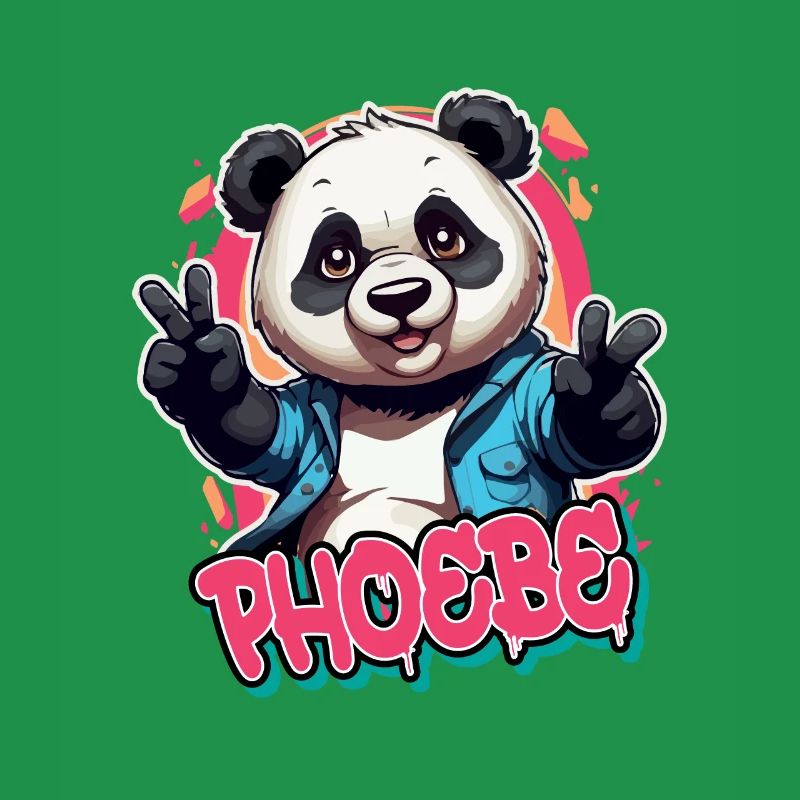 PHOEBE - Schöner Mädchen Name mit coolem Panda