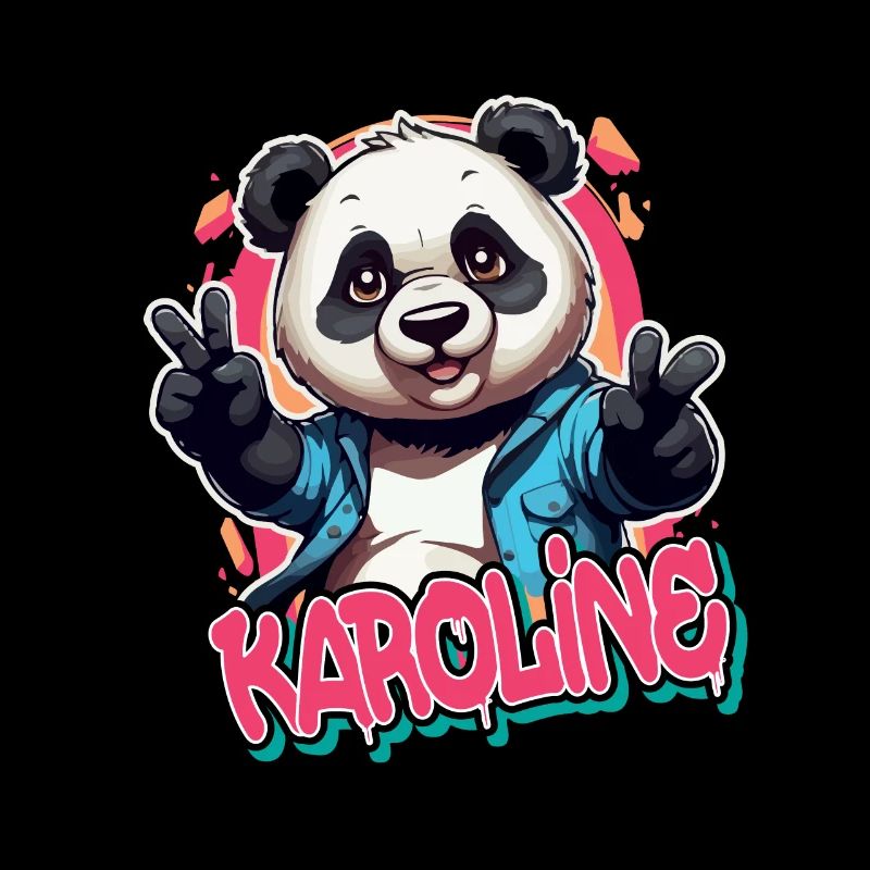 KAROLINE - Schöner Mädchen Name mit coolem Panda