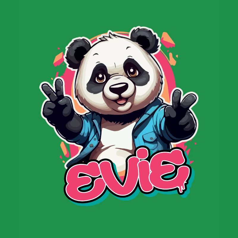 EVIE - Schöner Mädchen Name mit coolem Panda