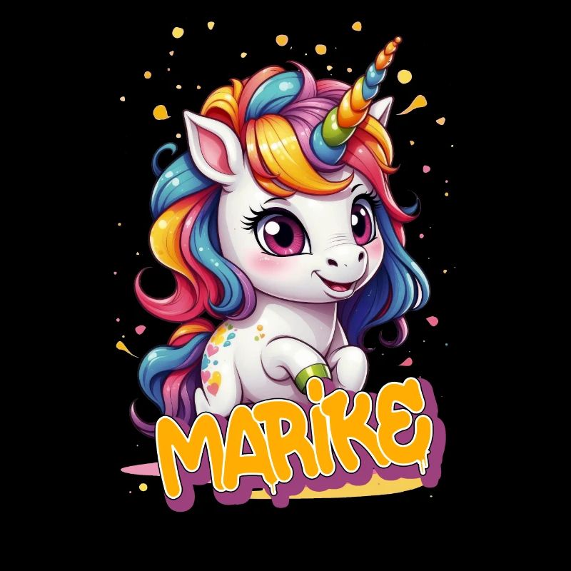 MARIKE - Schöner Mädchen Name mit süßem Einhorn
