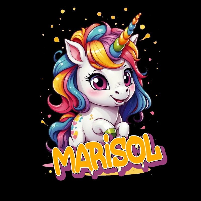 MARISOL - Schöner Mädchen Name mit süßem Einhorn