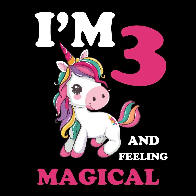 3. Geburtstag, 3 Jahre Alt Mädchen, Einhorn