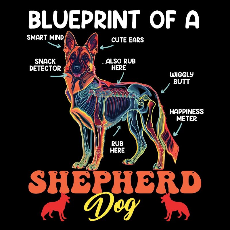 German Shepherd BLUEPRINT OF A GERMAN SHEPHERD Funny