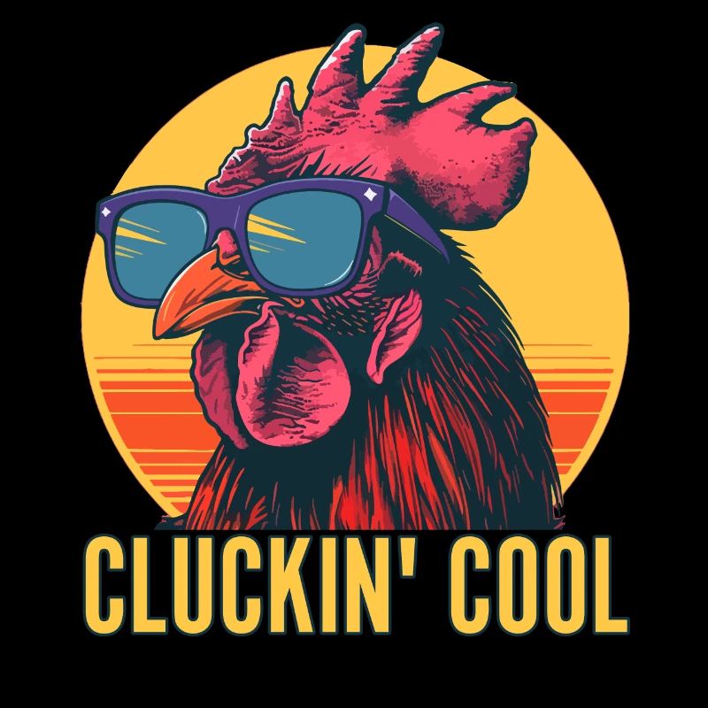 Gackerndes Cooles Huhn Mit Sonnenbrille Ei Sammeln