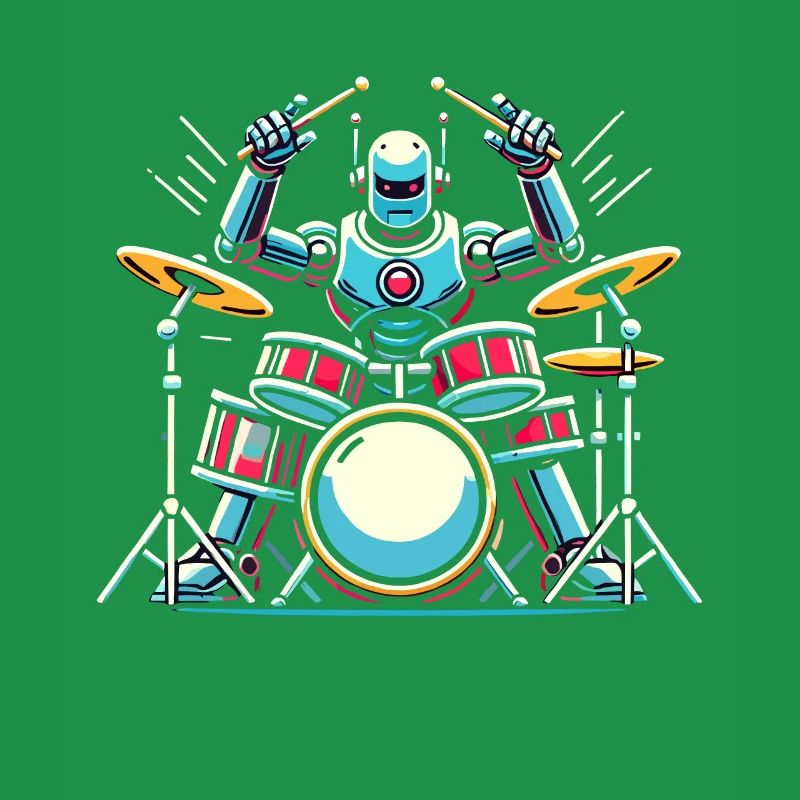 Energetic Robot Drummer Groove