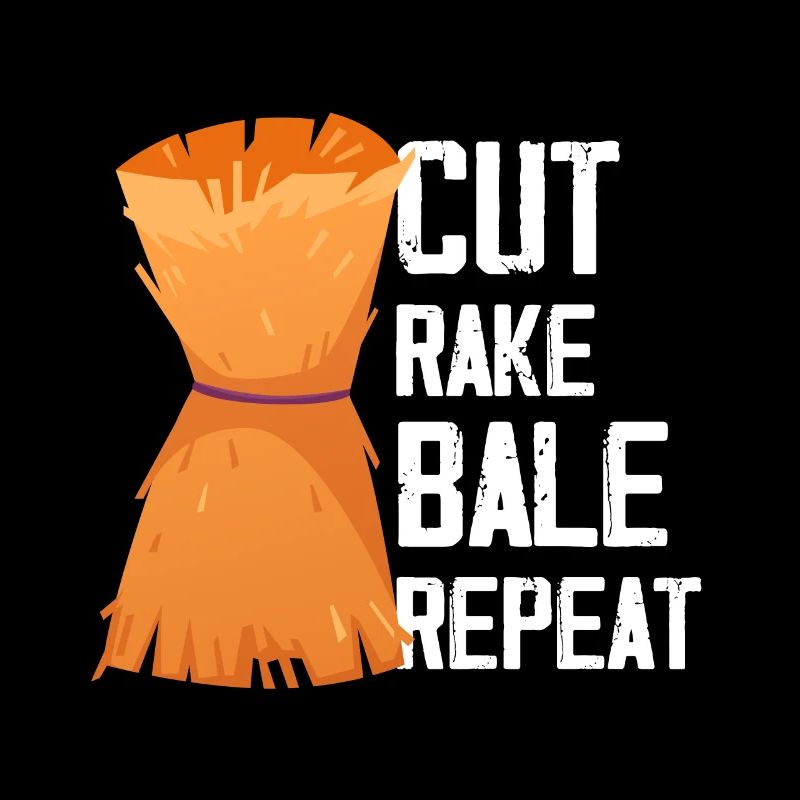 Cut Rake Bale Repeat Hay Baling Straw Bale Farmer