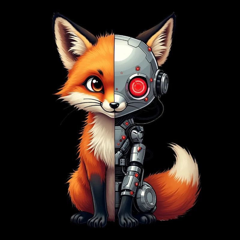 Funny Robot Fox Cyborg Animal Fox Cute Fox