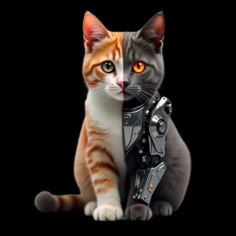 Drôle Robot Chat Tech Chats Cyborg Animal Chat