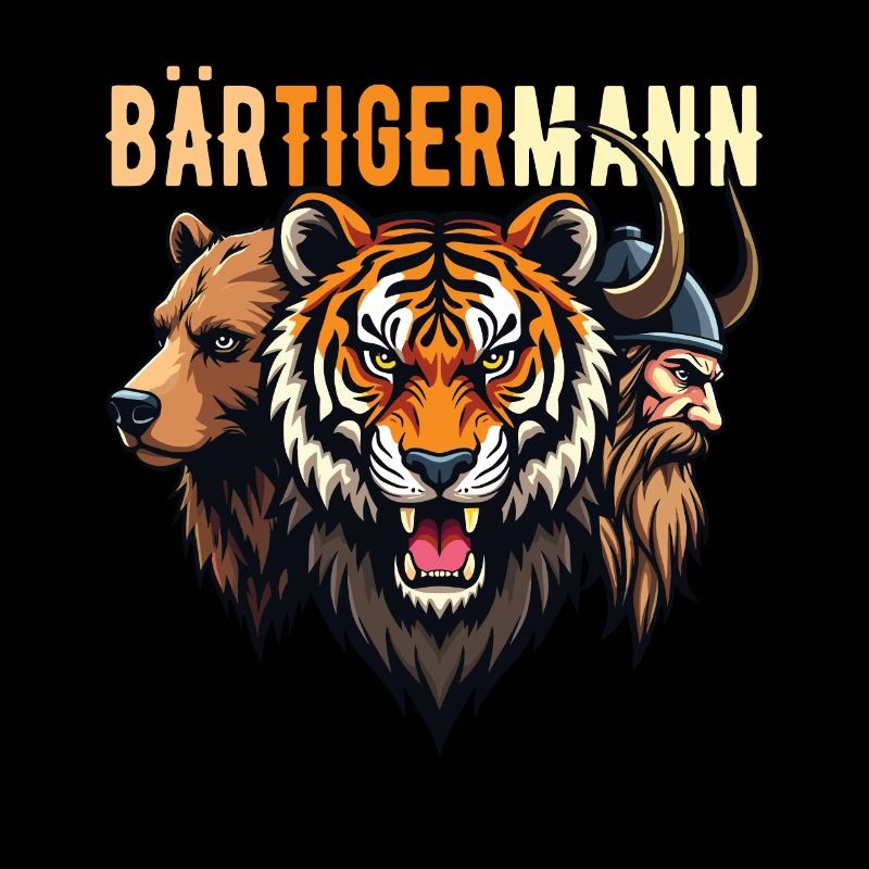 Bearded Man Bear Tiger Man Viking