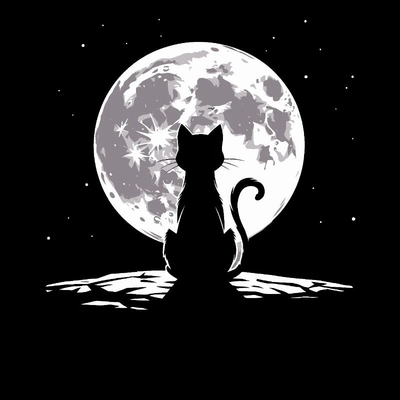 Chat regardant la lune