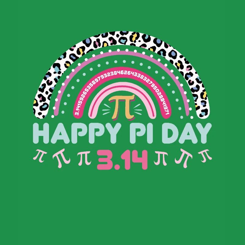 Happy Pi Day 3:14 Rainbow Design