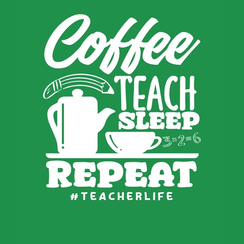 Enseignant de l’école primaire Café Enseigner Dormir Répéter