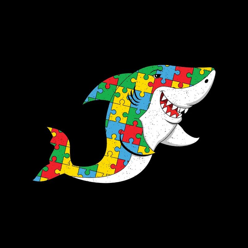 Autismus Bunter Hai Puzzle Design