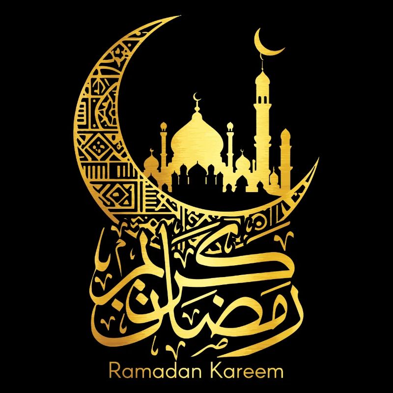 Eid Mubarak Ramadan Kareem Moon Mosque Design