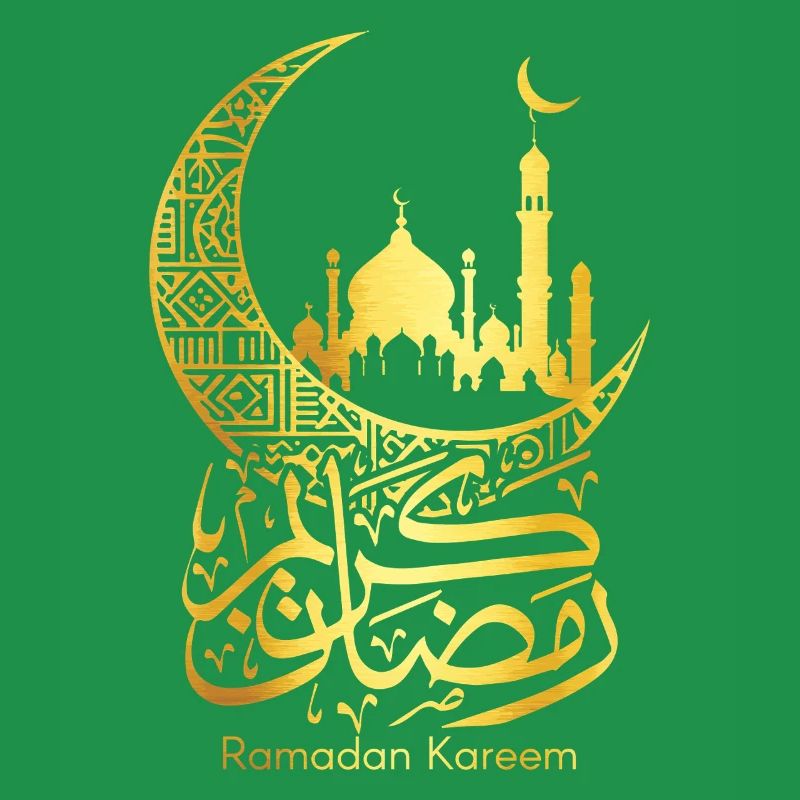 Eid Mubarak Ramadan Kareem Moon Mosque Design