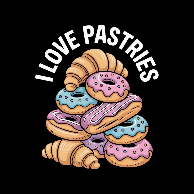 I Love Pastries Delightful Stack of Donuts and