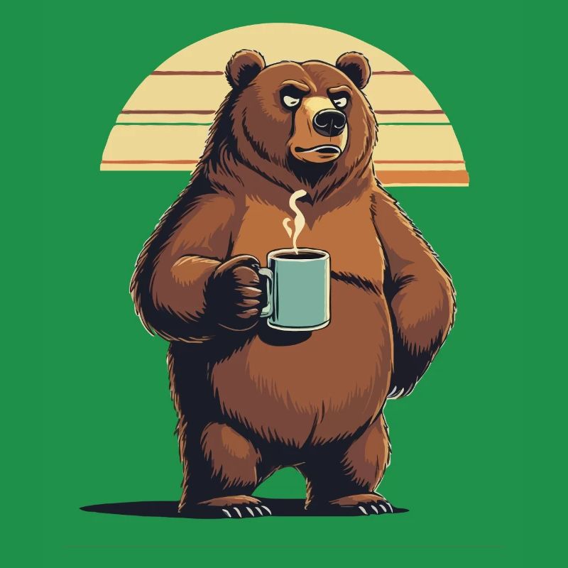 Grim Bear Coffee Mug Bears Coffee Tired