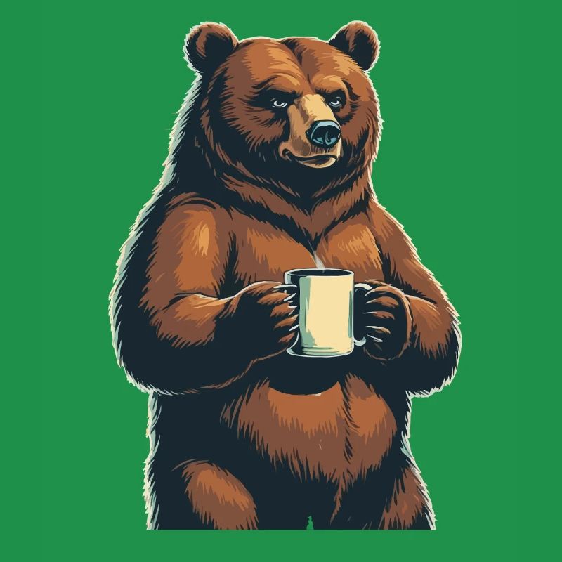 Grim Bear Coffee Mug Bears Coffee Tired