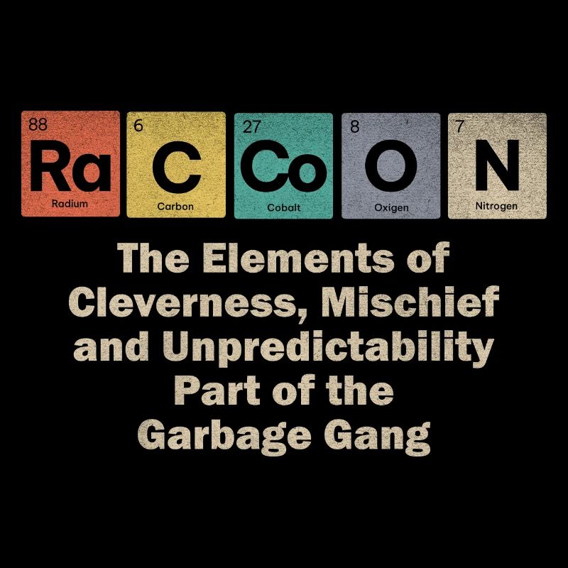 Raccoon funny Elements Periodic Table
