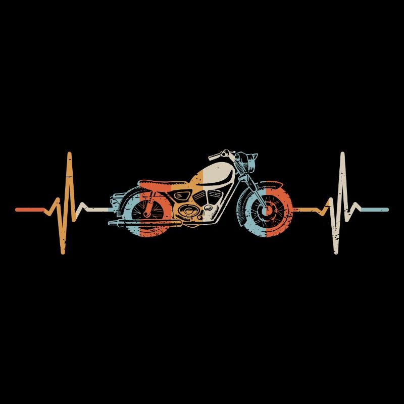 Motorrad Herzschlag Chopper Biker Motorradfahrer