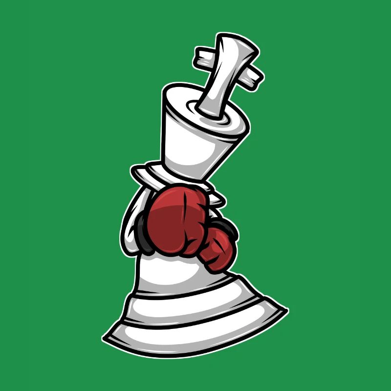 Schachfigur Boxer Boxhandschuhe King