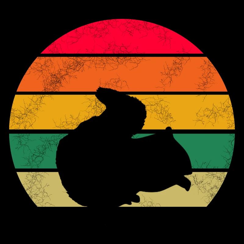 Grunge Wald Tier Retro Eichhörnchen