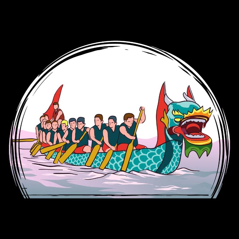 Drachenboot, Paddeln, Geschenk, Vikinger, China