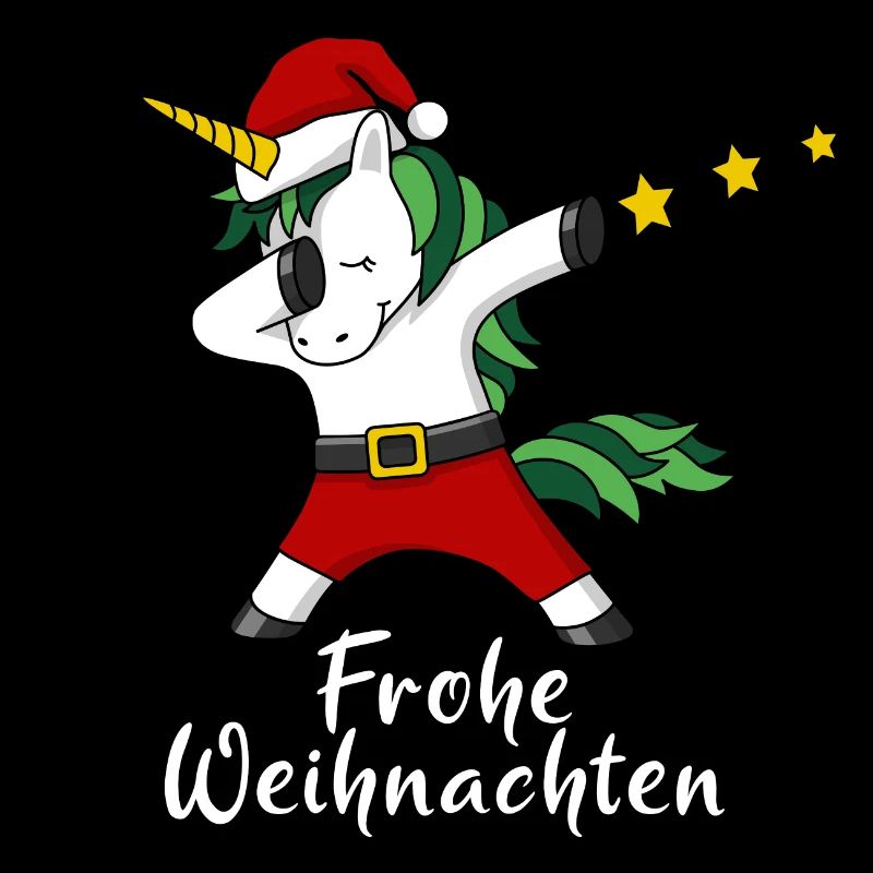 Frohe Weihnachten Einhorn Weihnachtsmann Geschenk