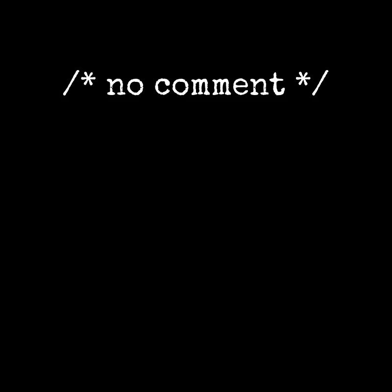 No Comment Developer Softwareentwickler Coder
