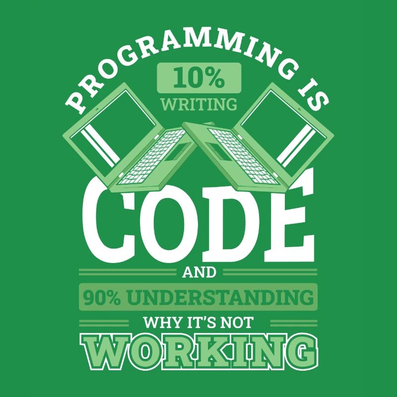 Programming 10% Writing 90% Not Working Coder