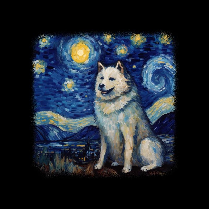 Alaskan Malamute Van gogh starry night