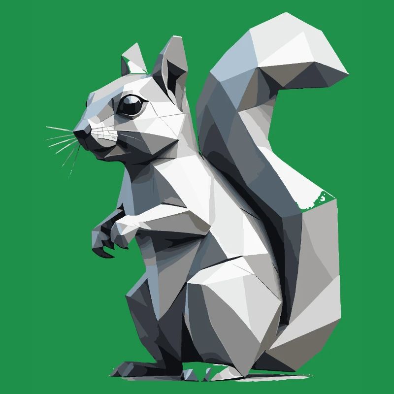 Squirrel - Cute Low Polygon Design