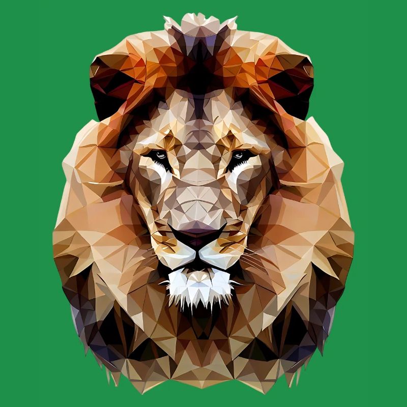 Modern polygon lion