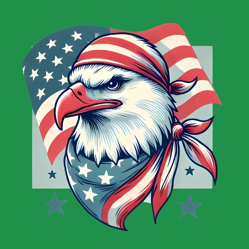 Patriotic Eagle with American Flag