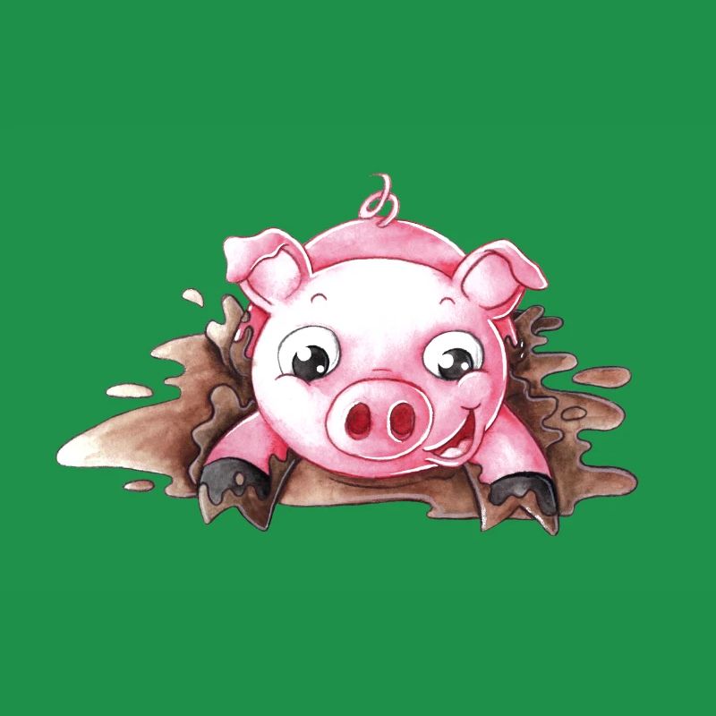 Planschendes Comic Schweinchen