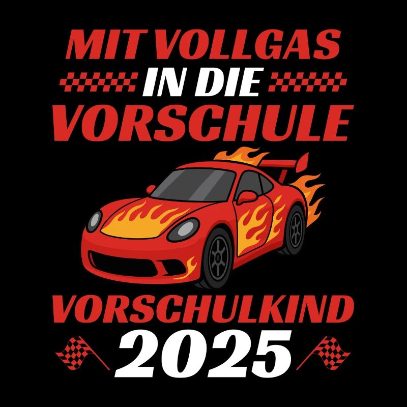 Vorschule 2025 Rennauto Junge Einschulung